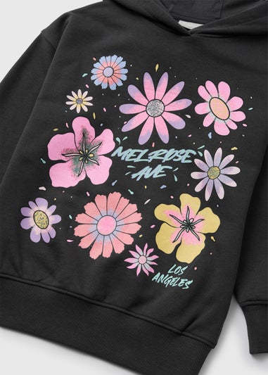 Girls Melrose Ave Charcoal Oversized Hoodie (7-15yrs)