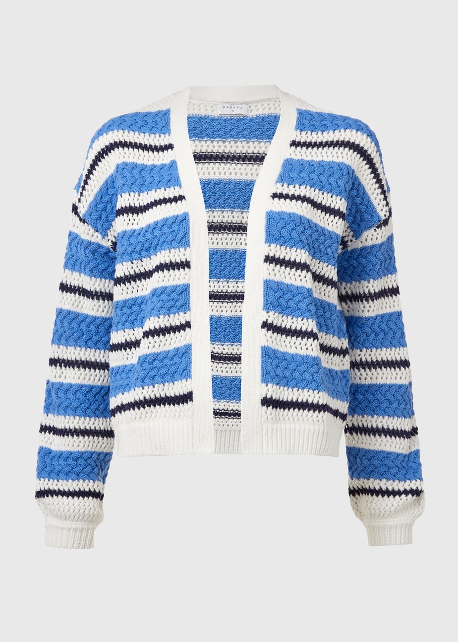 Ivory Stripe Pointelle Stitch Cardigan