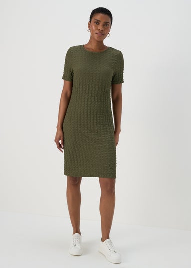 Khaki Hyper Texture Mini Dress