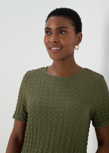 Khaki Hyper Texture Mini Dress