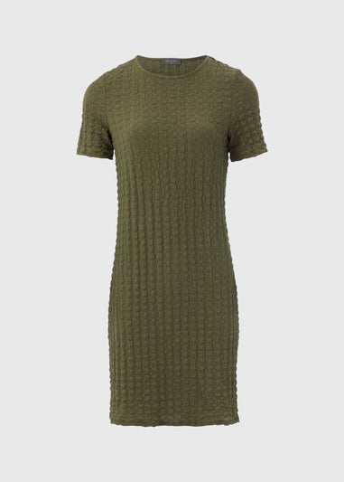 Khaki Hyper Texture Mini Dress