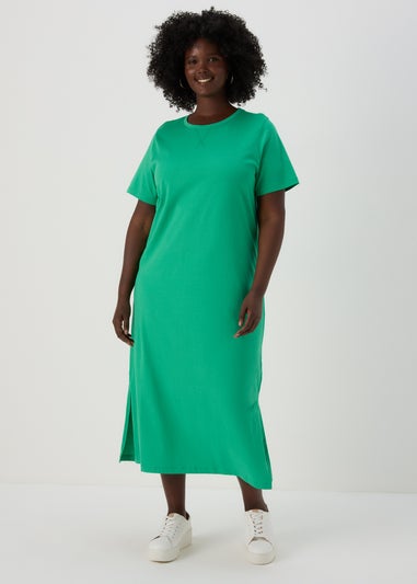 Green Midi T-Shirt Jersey Dress