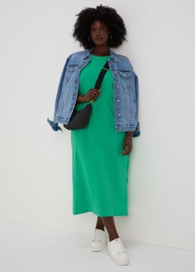 Green Midi T-Shirt Jersey Dress