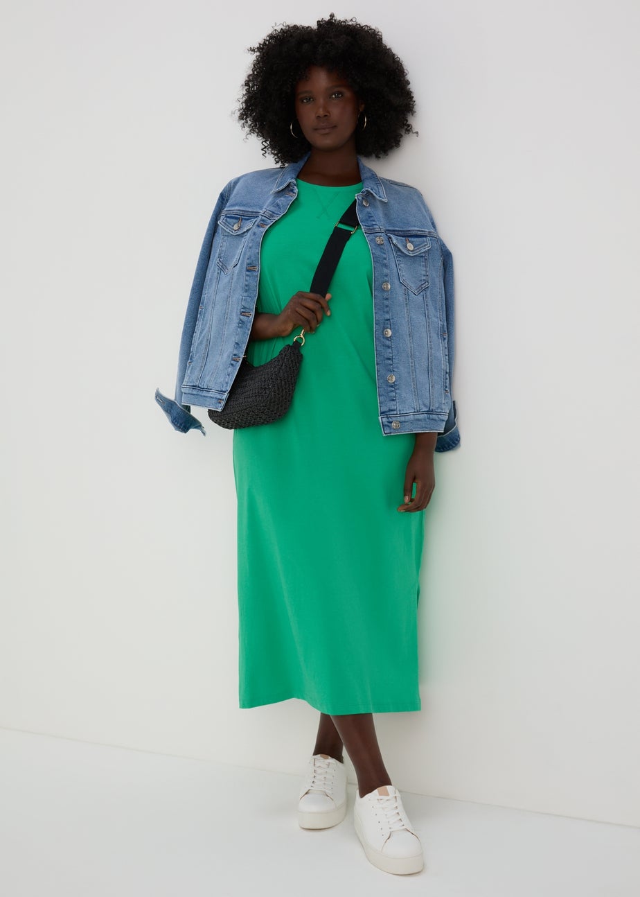 Green Midi T-Shirt Jersey Dress