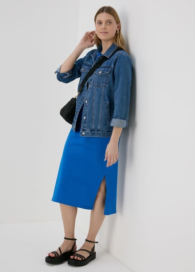 Blue Midi T-Shirt Jersey Dress