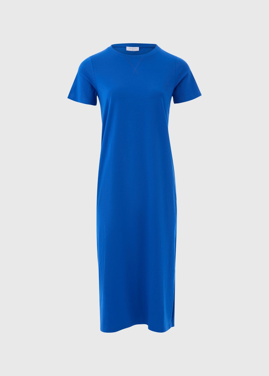 Blue Midi T-Shirt Jersey Dress