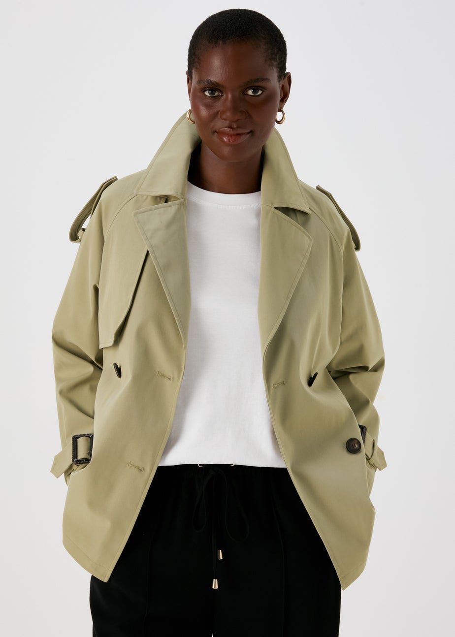 Et Vous Khaki Short Trench Coat