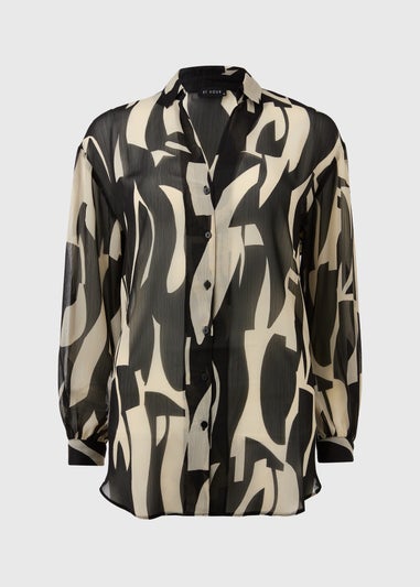 Et Vous Black & White Print Blouse