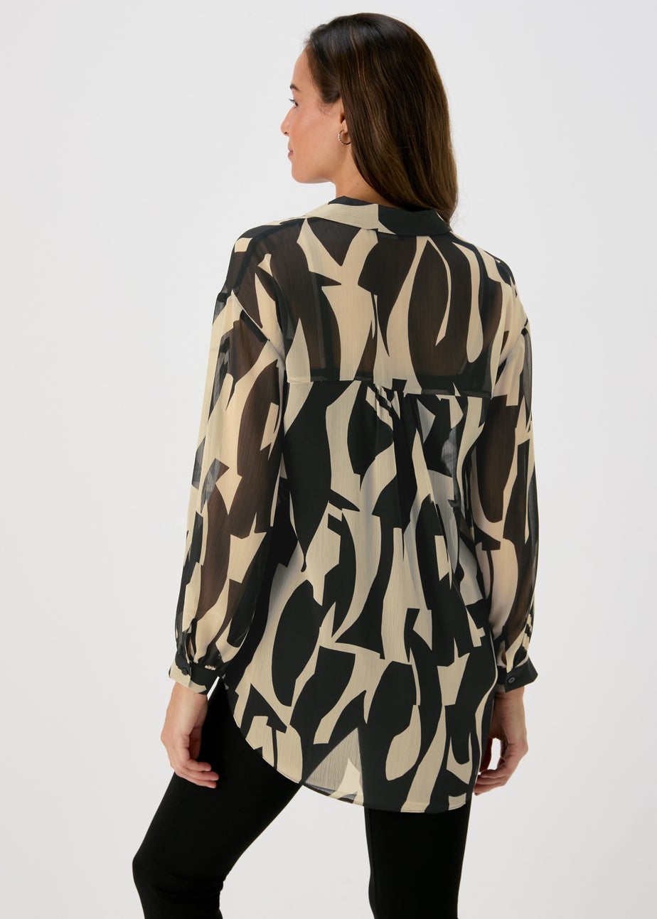 Et Vous Black & White Print Blouse
