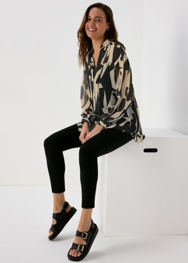 Et Vous Black & White Print Blouse