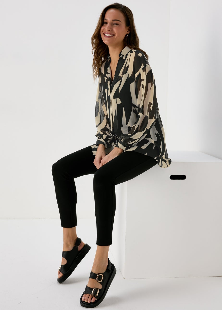 Et Vous Black & White Print Blouse