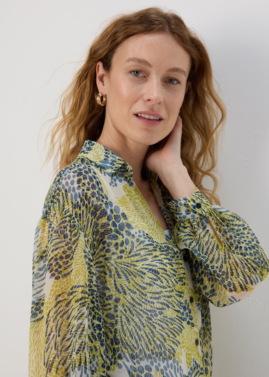 Et Vous Black & Lime Print Yoryu Blouse