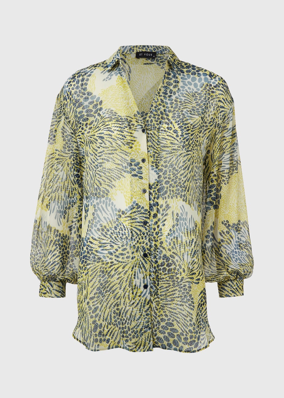 Et Vous Black & Lime Print Yoryu Blouse