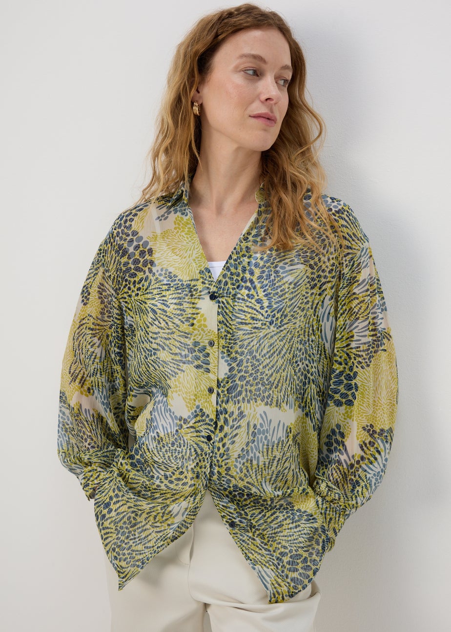 Et Vous Black & Lime Print Yoryu Blouse