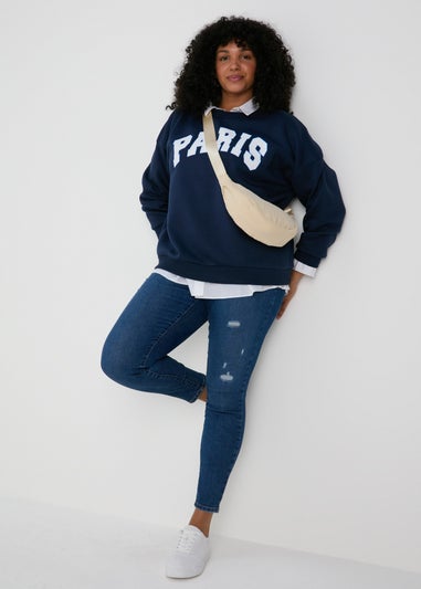 Navy Paris Sweatshirt