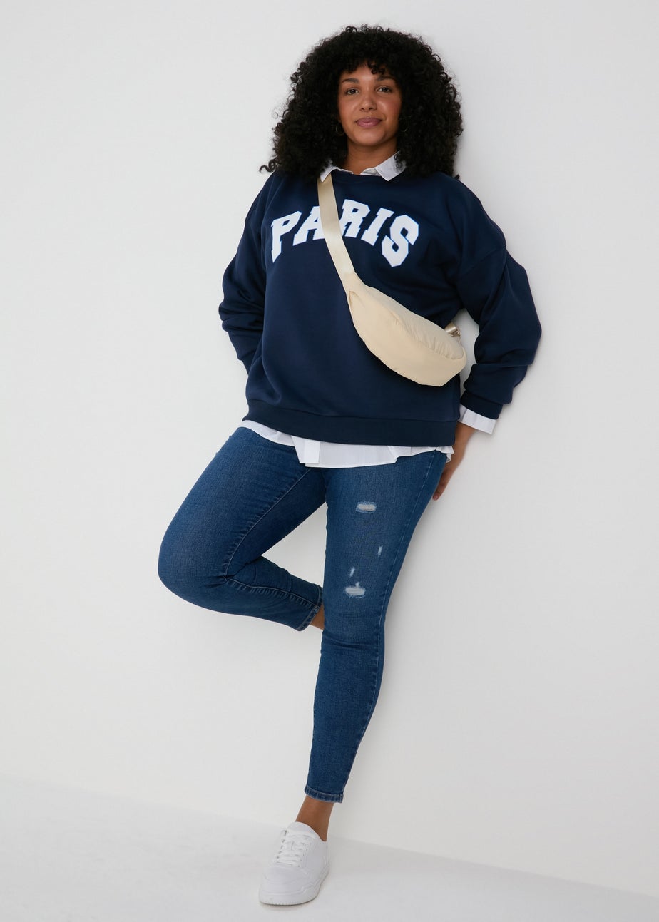 Navy Paris Sweatshirt