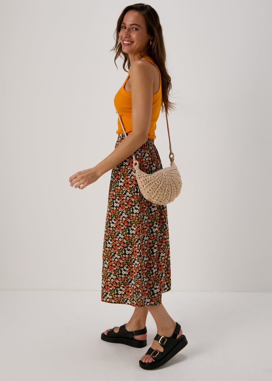 Natural Cross Body Crochet Bag