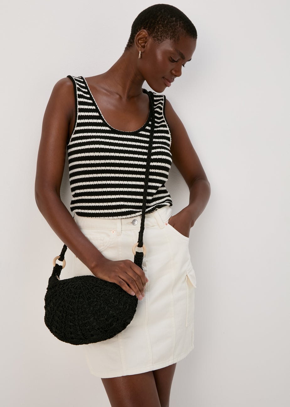 Black Cross Body Crochet Bag