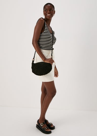 Black Cross Body Crochet Bag