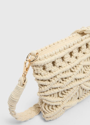Natural Macramé Cross Body Bag