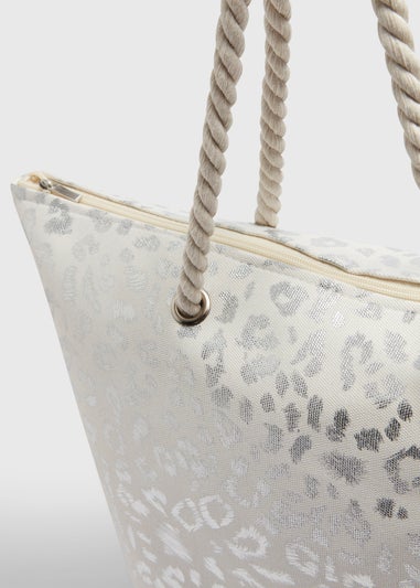 White Foil Beach Bag