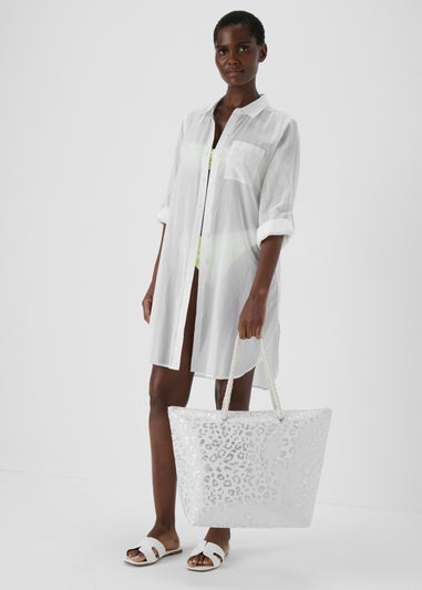 White Foil Beach Bag