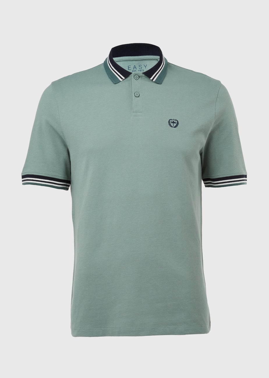 Sage Tipped Polo Shirt