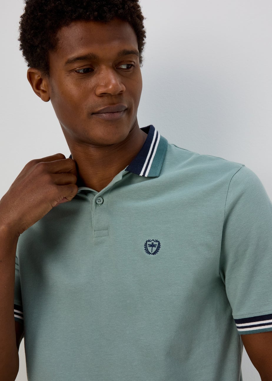 Sage Tipped Polo Shirt