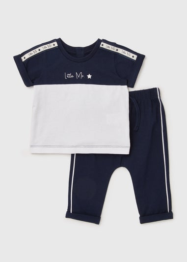 Kids Blue Little Mr Jersey Set (Newborn-23mths)