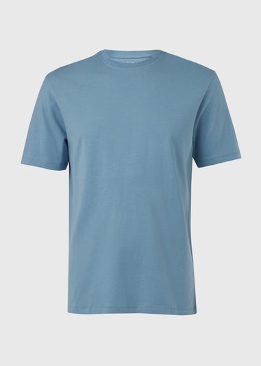 Blue Crew Neck Mountain T-Shirt