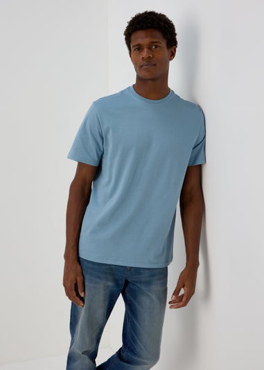 Blue Crew Neck Mountain T-Shirt