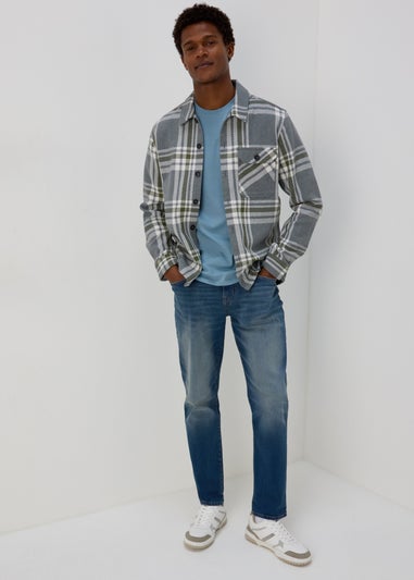 Blue Crew Neck Mountain T-Shirt