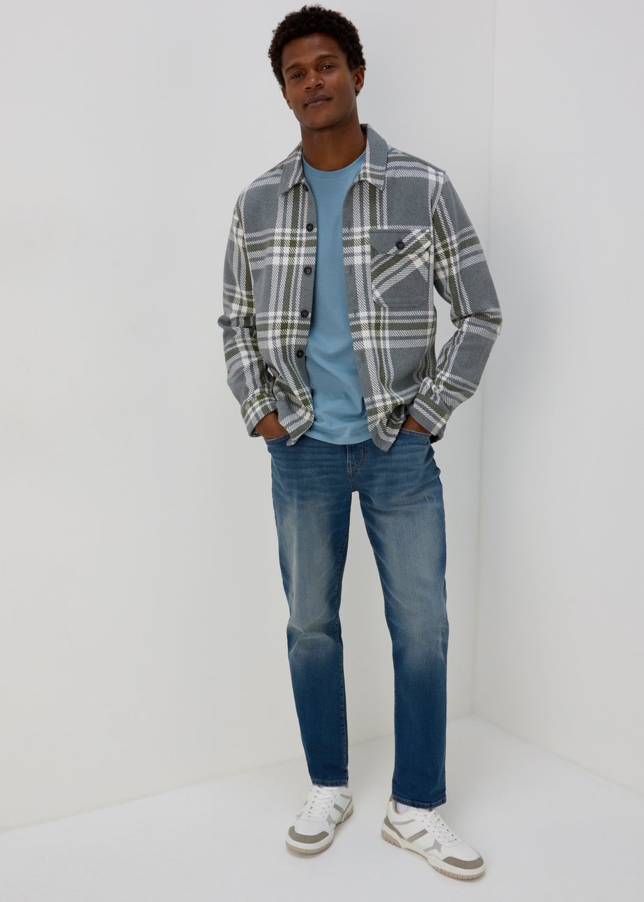 Blue Crew Neck Mountain T-Shirt