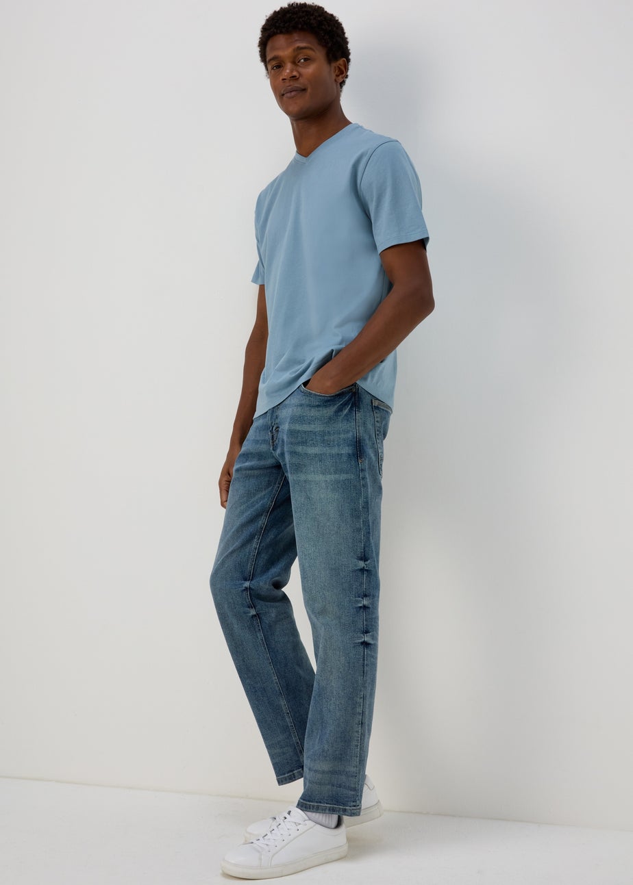 Blue V Neck Essential T-Shirt