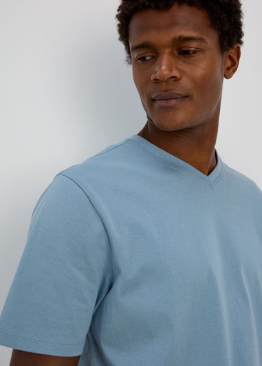 Blue V Neck Essential T-Shirt