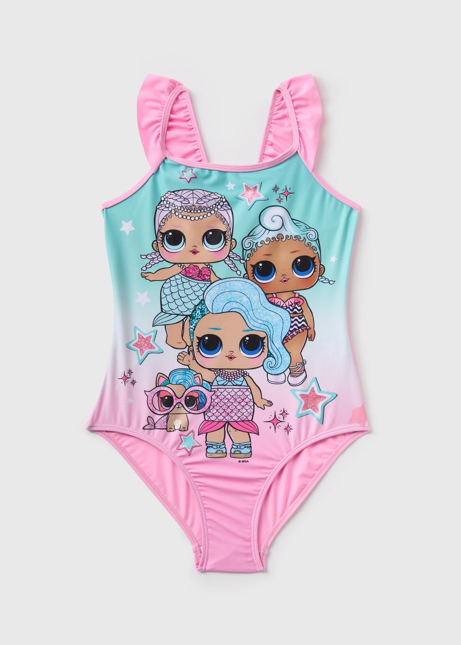Girls Pink Ombre LOL Surprise Swimsuit (4-11yrs)