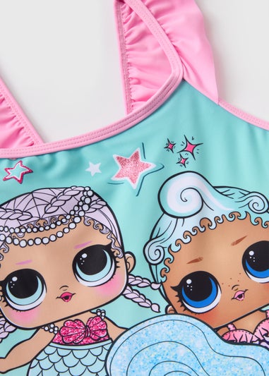 Girls Pink Ombre LOL Surprise Swimsuit (4-11yrs)