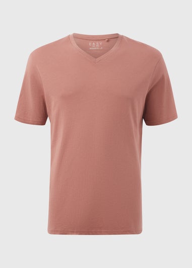 Pink Burlwood Essential V Neck T-Shirt