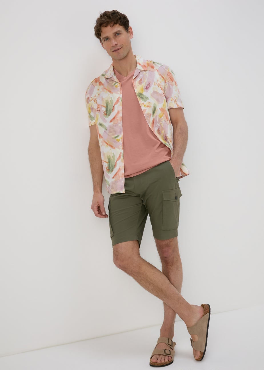 Pink Burlwood Essential V Neck T-Shirt