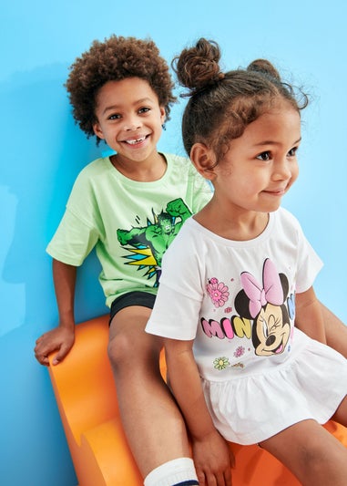 Disney Girls White Minnie Floral Peplum T-Shirt (9mths-7yrs)