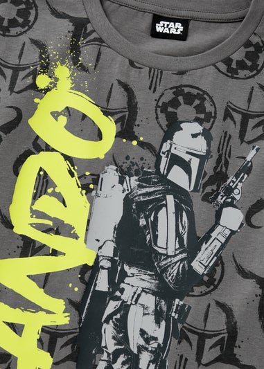 Boys Grey Mandalorian T-Shirt (4-13yrs)