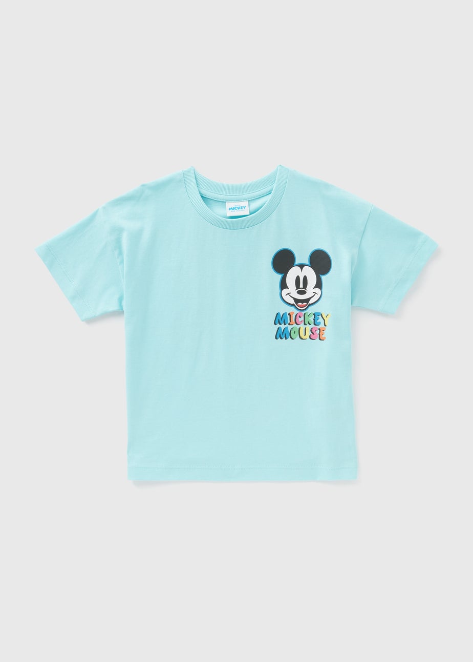 Disney Boys Blue Mickey Back Print T-Shirt (9mths-6yrs)