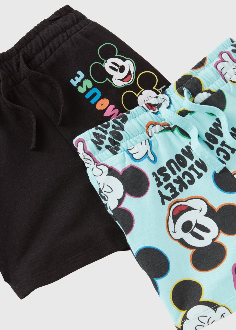 Disney Boys 2 Pack Black & Blue Mickey Sweatshorts (9mths-6yrs)
