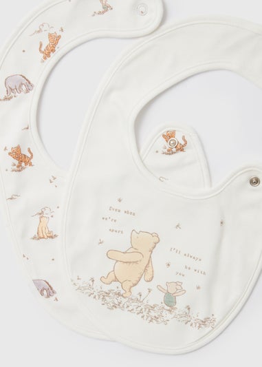 Baby 2 Pack Cream Winnie The Pooh Bibs