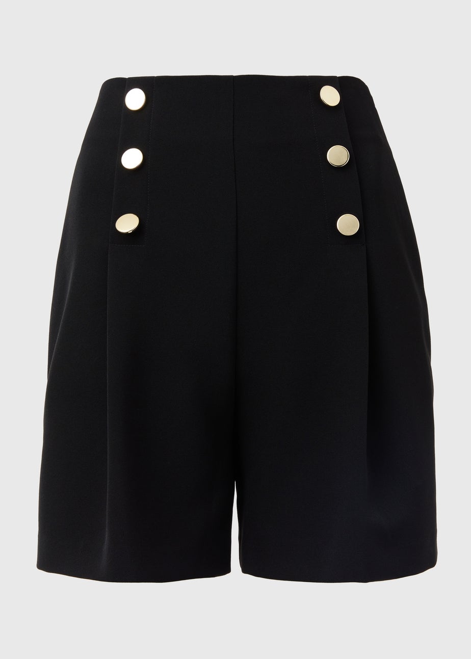 Et Vous Black Button Shorts