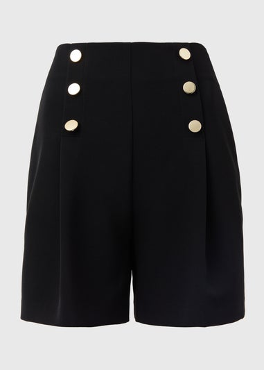 Et Vous Black Button Shorts