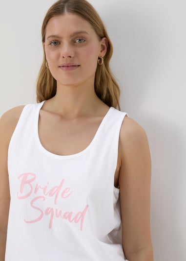 White Bridesmaid Jersey Top & Shorts Set