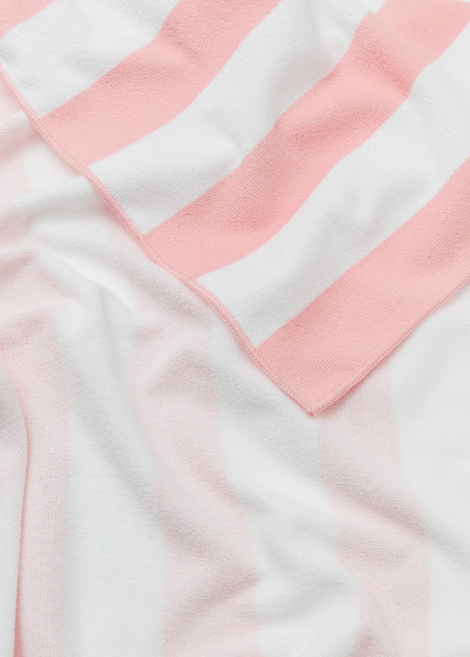 Pink Stripe Microfibre Beach Towel