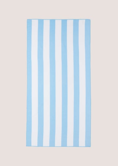 Blue Stripe Design Microfibre Beach Towel