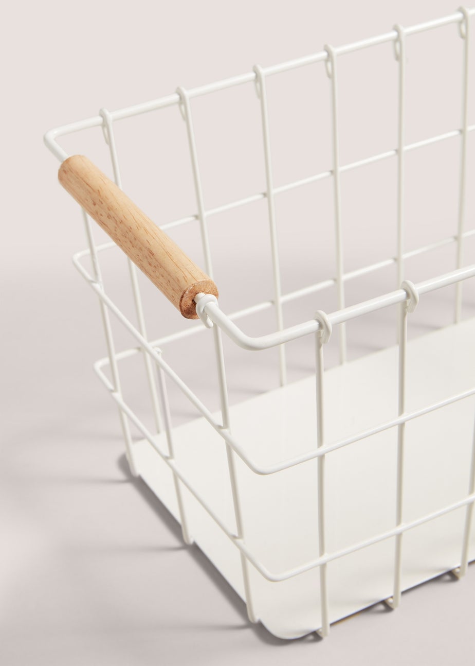 Kitchen Co White Large Metal Basket